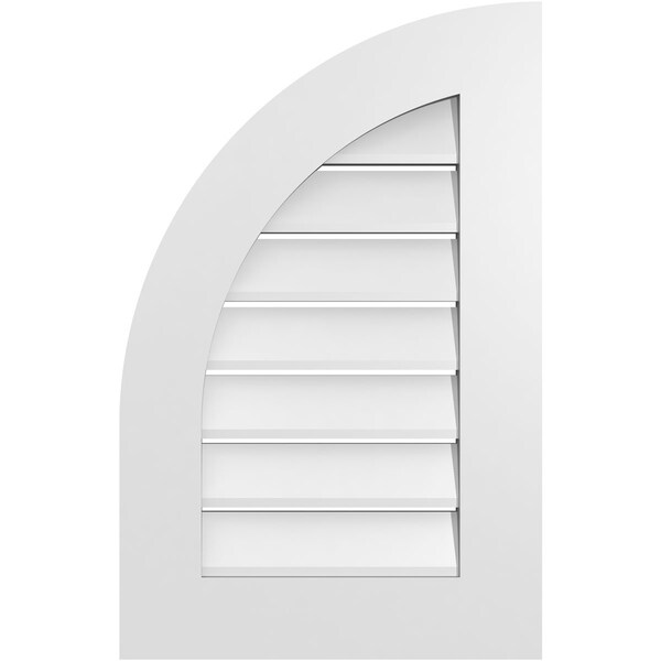 Ekena Millwork Quarter Round Top Left Surface Mount PVC Gable Vent w/ 3-1/2"W x 1"P Standard Frame, 18"W x 28"H GVPQL18X2801SF - main